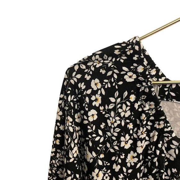 J. Jill Floral Print Button Front Square Neck Midi Dress Size XS - Picture 4 of 9